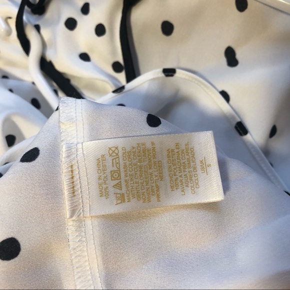 Kate Spade Satin Polka Dot Tiered Ruffle Chemise Tank Top Small - Picture 7 of 9